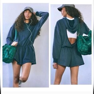 Free People Movement Such A Flirt Romper NWOT in Blue